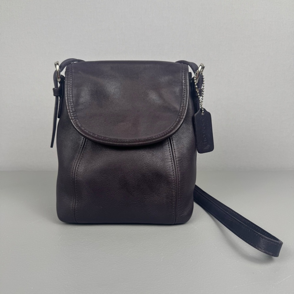 VTG Coach Soho Small Satchel Crossbody Ink Purple Leather Silver Hardware #4108